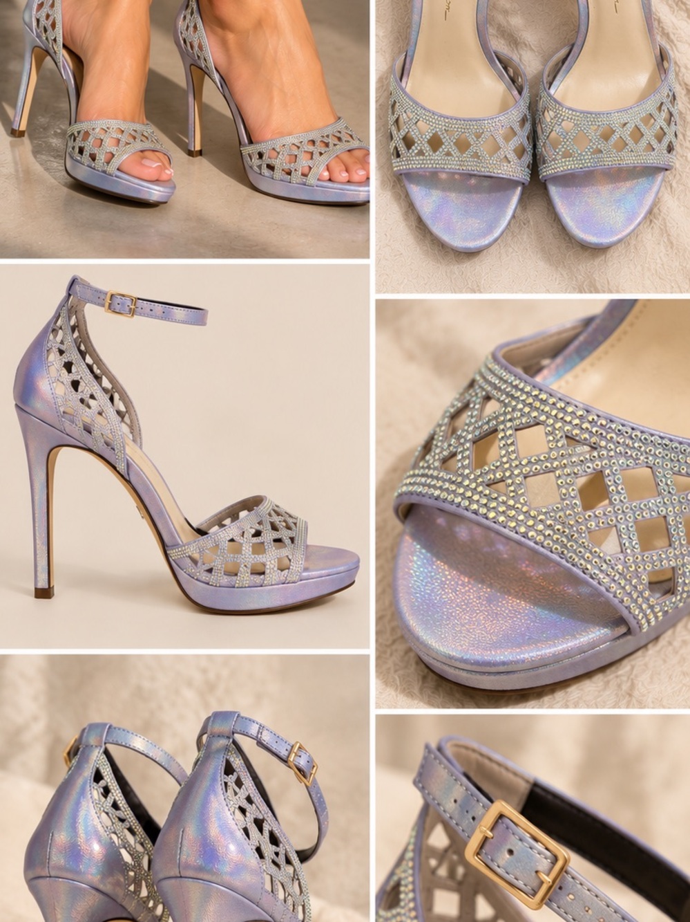 Jessica Simpson Iridescent Rhinestone Heels
